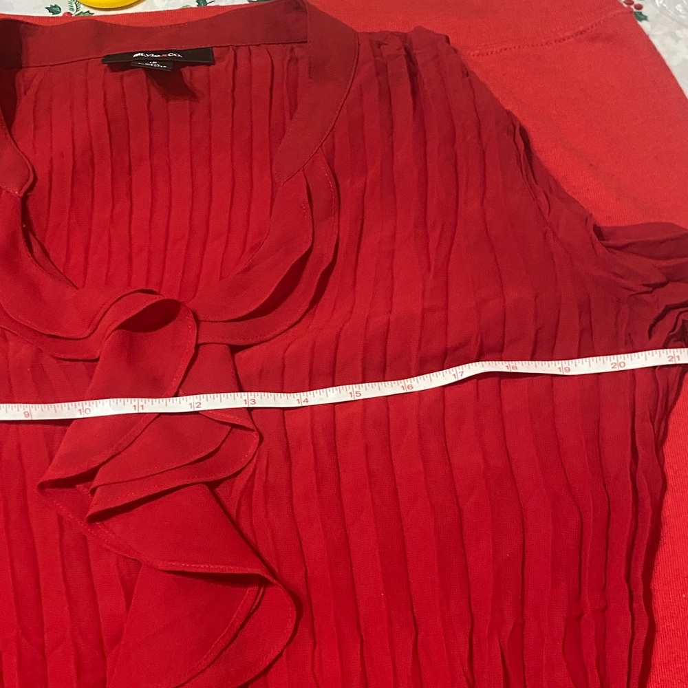 Style & Co. Red Ruffled Blouse Open to Offers! - Picture 6 of 14